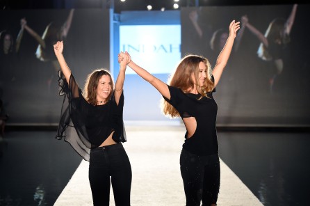 MIAMI BEACH, FL - JULY 16: Designers Janelle Gauthier and Libby DeSantis walk the runway at the INDAH Clothing Presents Casa INDAH at SwimMiami - Runway at W South Beach on July 16, 2016 in Miami Beach, Florida. (Photo by Frazer Harrison/Getty Images for INDAH)
